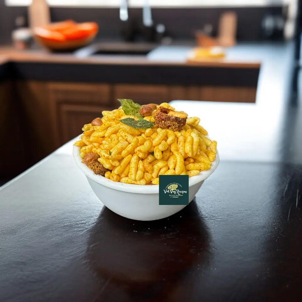 Masala Murmura Mix Recipe | Spicy & Crunchy Snack Homemade Indian puffed rice mixture with garlic, spices, and fried lentils, perfect for snacking anytime.