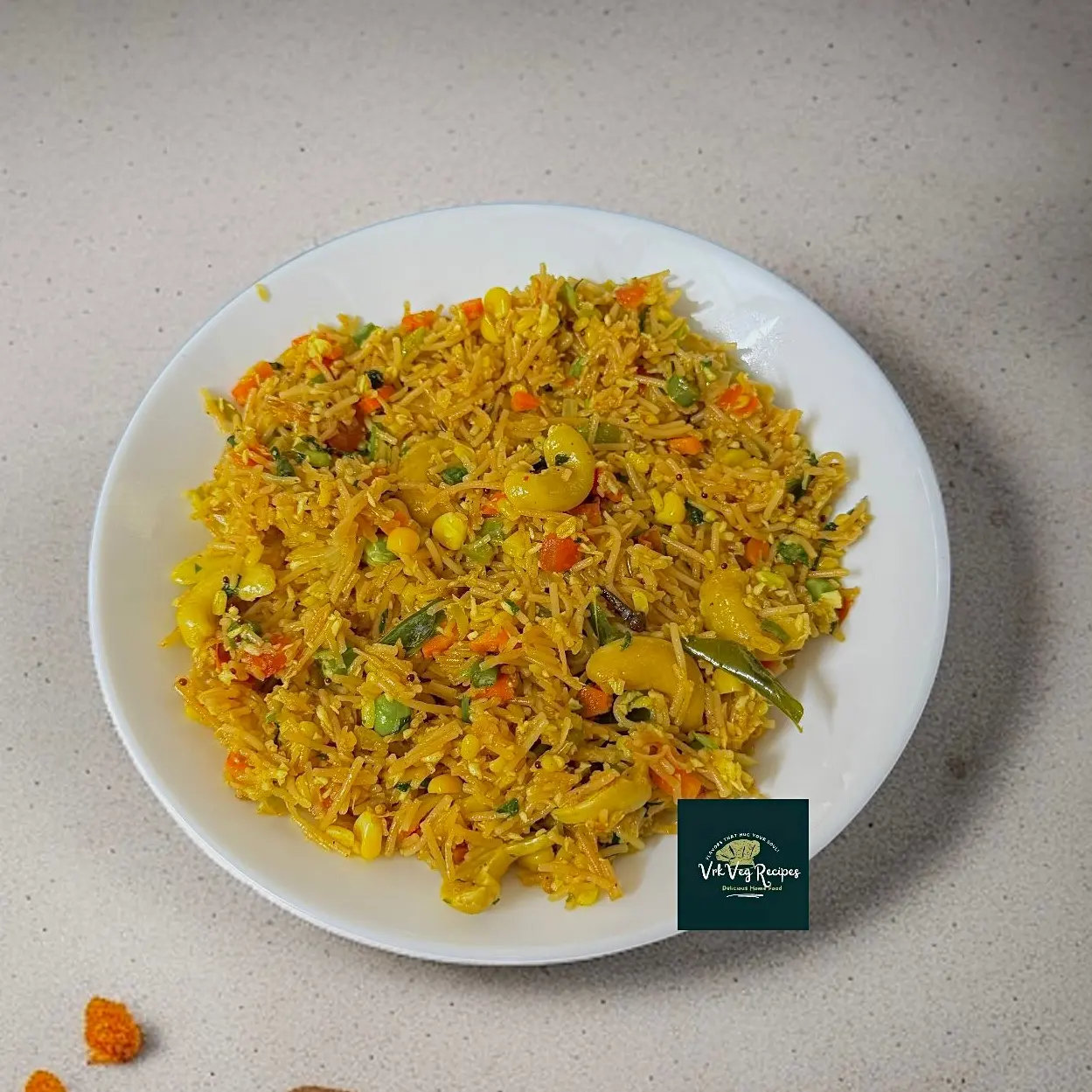 Healthy Breakfast with Semiya Healthy Vegetable Vermicelli Upma with cashews, moong dal & aromatic South Indian flavors — rich & hearty meal.