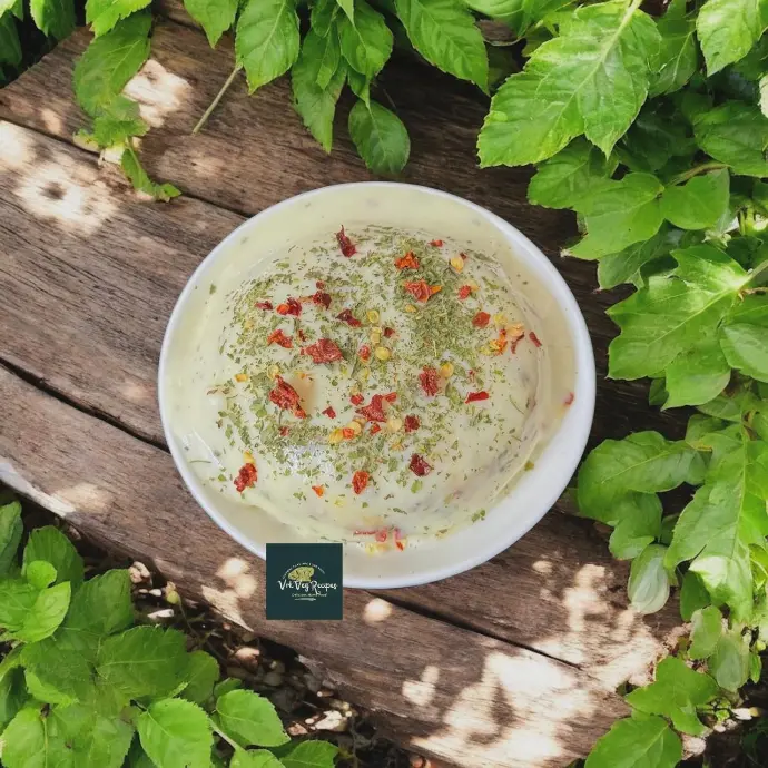 Creamy Chilli Parsley Paneer Butter Paste Glossy and stretchy paneer spread with parsley and chilli flakes, a delicious dip or filling after 5 hours chilling.