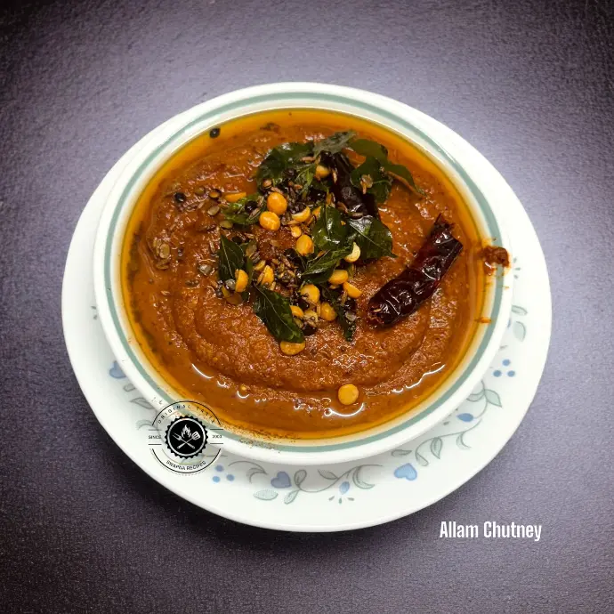 Allam Chutney, a tangy Andhra delight with tamarind, garlic, and chilies for a bold and zesty taste.