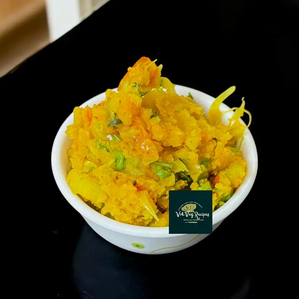 Zesty aloo peas masala made with tomatoes, onions, and coriander – ideal side for Indian breads.